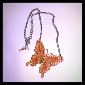 Tarina Tarantino Orange Butterfly Chain Necklace